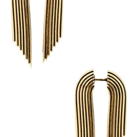 NEW NWT KHAITE Zucchini Earrings in Antique Gold FWRD - Picture 3 of 7